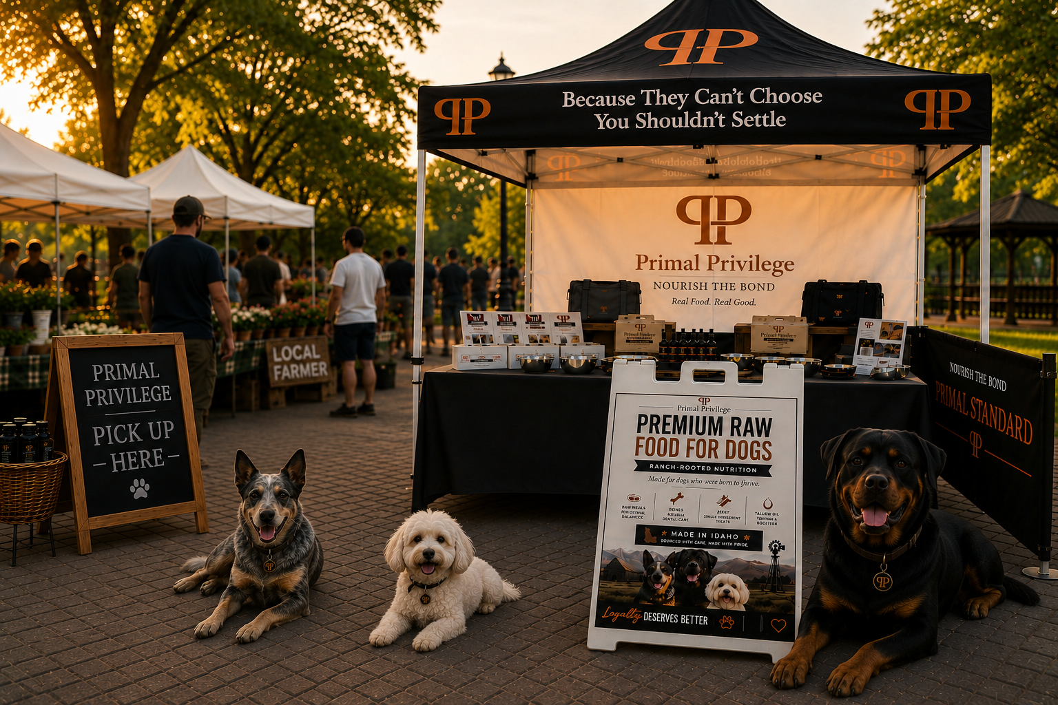 Farmers market Primal Privilege local pickup table