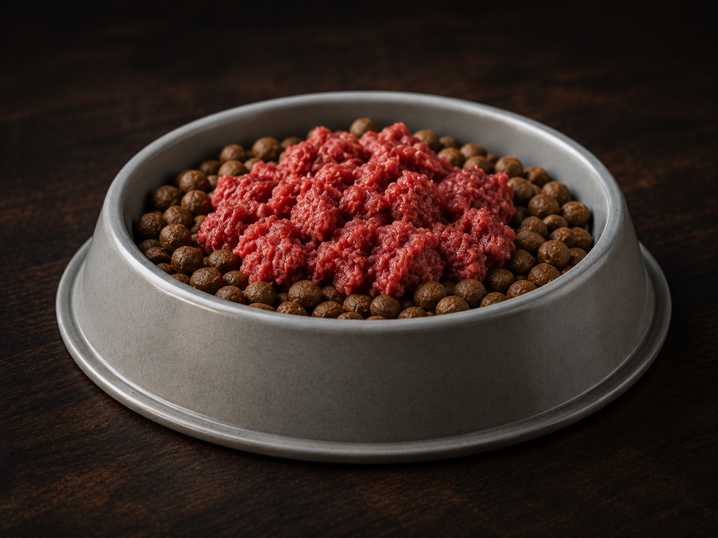 Raw Ritual topper over kibble bowl