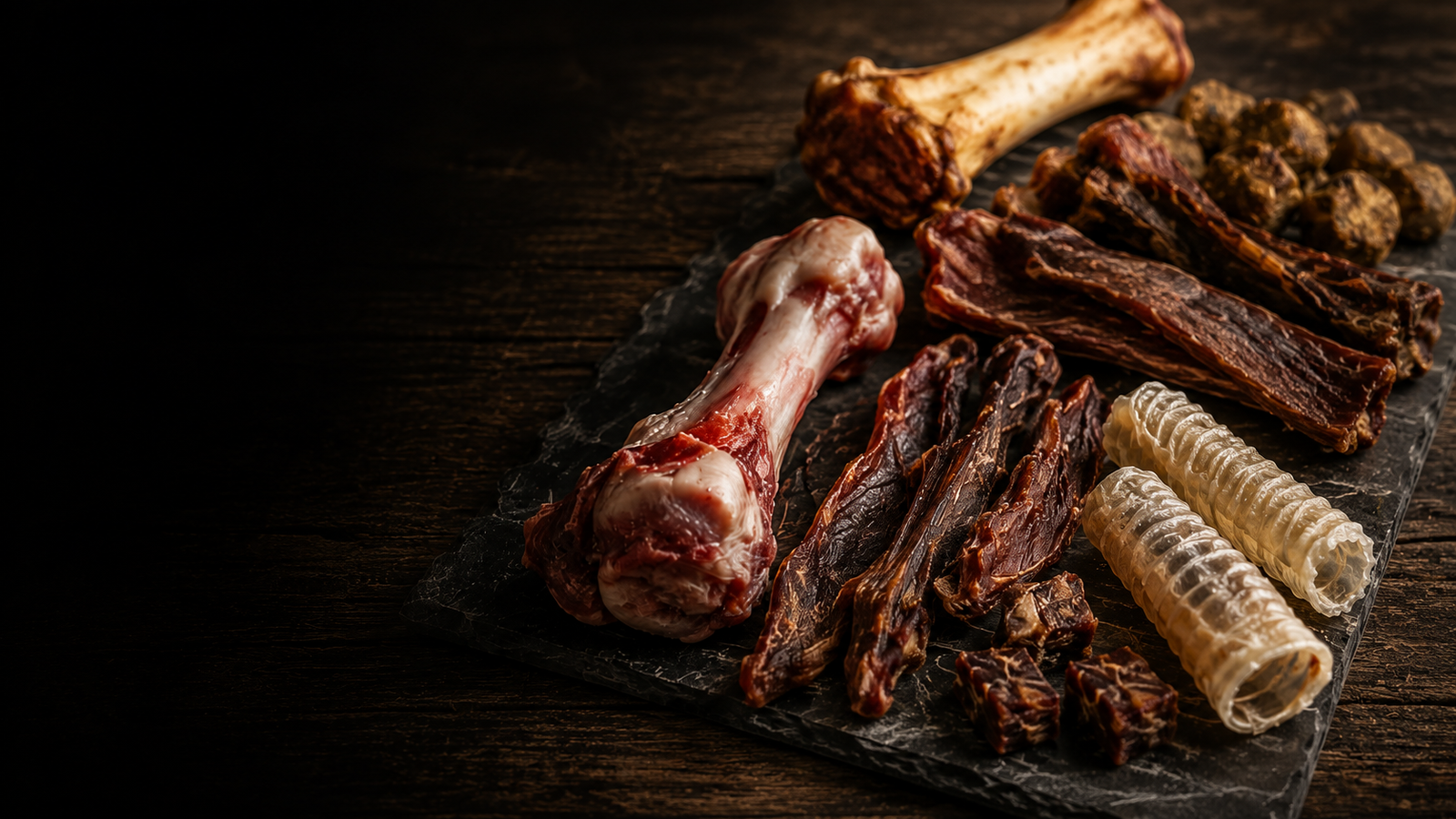 Primal Privilege treats — raw bones and jerky for dogs